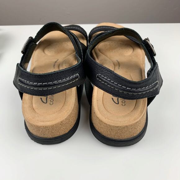 Clarks Brynn Step Sandals Black Leather Adjustable Comfort Women's 8 - Picture 9 of 10